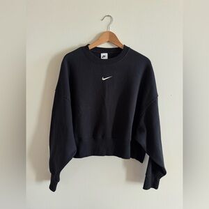 Nike Phoenix Crew Cropped Women's Black Crewneck Sweatshirt (fits Medium)
